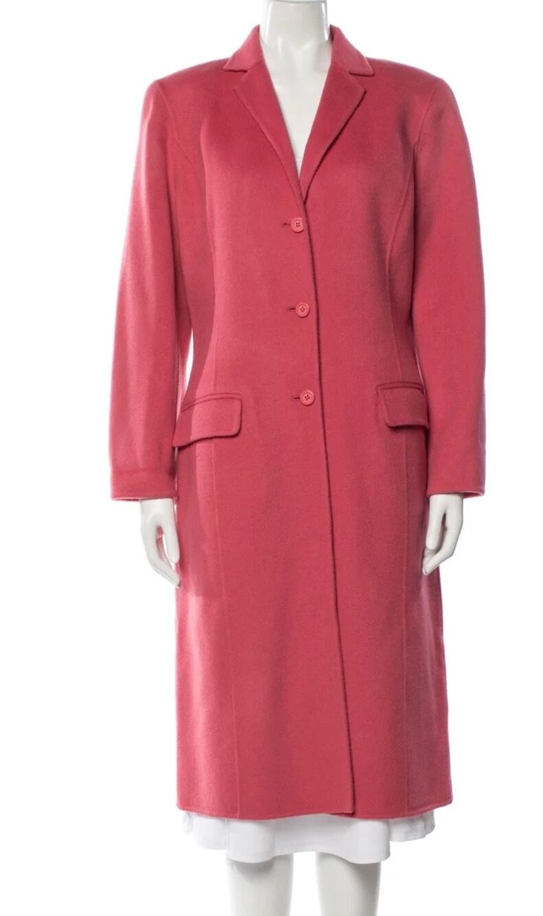 Vintage OSCAR by OSCAR DE LA RENTA Wool Blend Pink Coat Mid Length